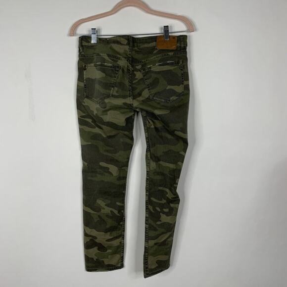 2/$30 ZARA Straight Leg Jeans 4 Camo Cropped Five-Pocket Stretch #5066 - Picture 7 of 13